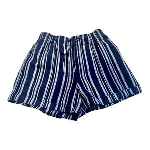 Uniqlo Navy and White Striped Shorts Size Medium